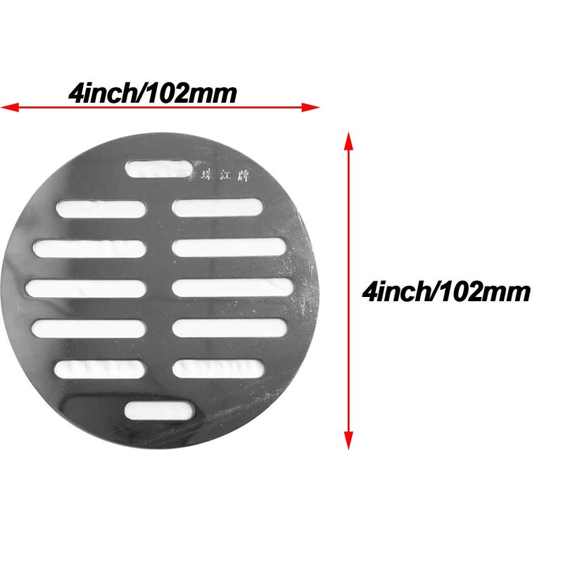 NGe 4Pcs Silver Tone 304 Stainless Steel Round Floor Drain Cover Drain Protection Cover 4 Inch 12 Holes - Image 2